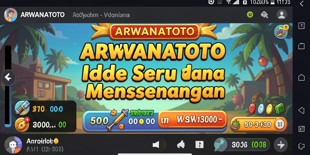 Tampilan gameplay ARWANATOTO dengan karakter dan efek menarik.