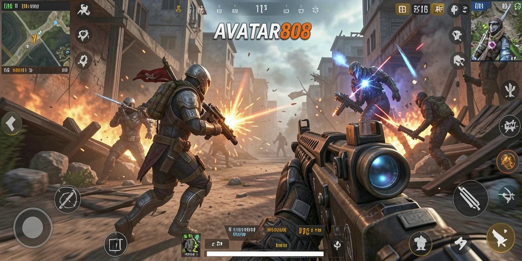 Tampilan gameplay dari AVATAR808 dengan aksi pertempuran seru.