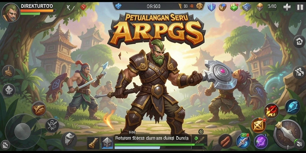 Tampilan gameplay epik dalam petualangan ARPG DIREKTURTOTO.