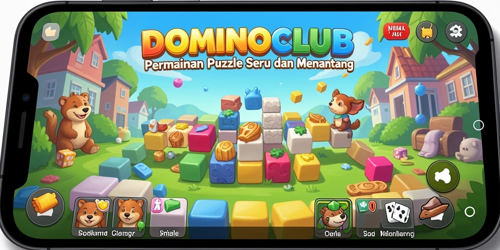 Tampilan menarik dari gameplay puzzle DOMINOCLUB.