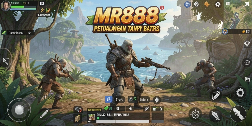 Tangkapan layar gameplay MR888 yang menunjukkan dunia terbuka yang luas.