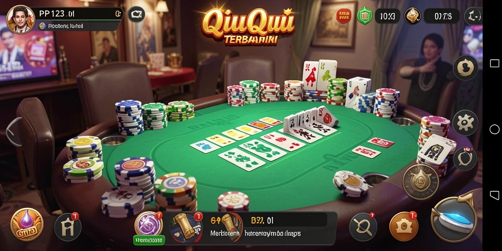 Tampilan permainan QiuQiu yang menarik dan mendebarkan.