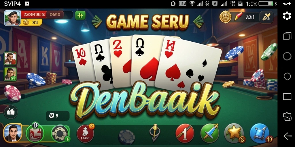 Screenshot gameplay SVIP4 yang menampilkan suasana seru permainan Domino.